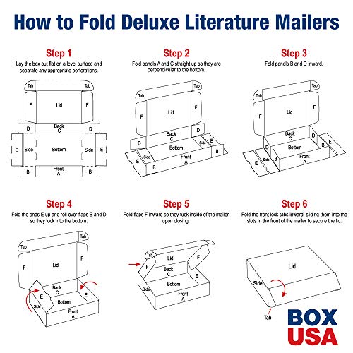 Caixa EUA BMFL10105K Deluxe Literature Mailers, 10 x 10 x 5 , Kraft