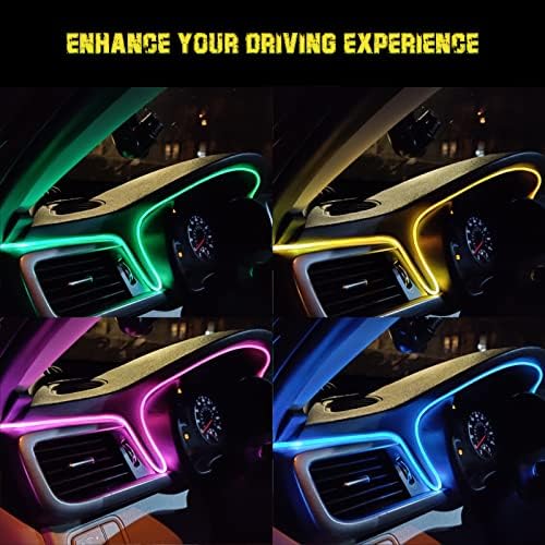 Luzes de tira de LED de carro interior de Jushope, iluminação ambiental de carro USB RGB com fibra óptica, acessórios