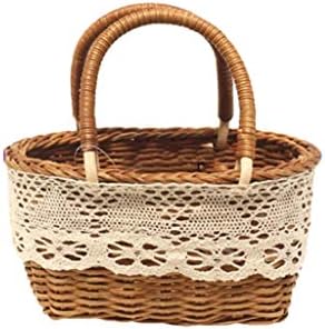 SJYDQ Tecido à mão Pequena cesta de flores rattan cesto de flor de flor pequena cesta de cesto de cesta de flores