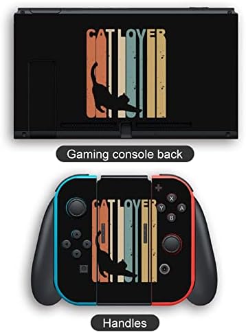 Os adesivos de decalques de amantes de gatos retro dos anos 70 cobrem placa face protetora da pele para nintendo switch