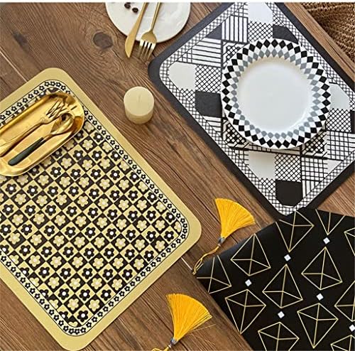 GENIGW 4 PCS Retro Placemat Leather Home Pad Pad clássico TABELA TABELA DE TABELA DE CONUNTAÇÃO ACESSÓRIOS DE DINA