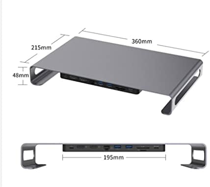 Xxxdxdp 9 em 1 USB C Hub Dock Dock Station Laptop Aluminium titular 4K Stand comprimido USB3.1