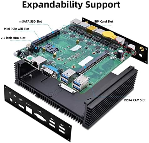 Weidian Mini PC Firewall Router, Firewall 2.5GBE, Mini PC 6 NIC CORE I5-8265U, Firewall de hardware para roteador de redes/gateway,