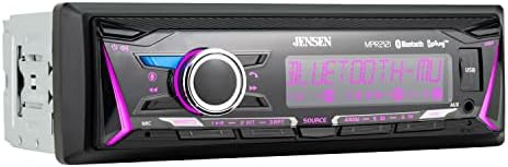 Jensen Mpr2121 | 12 caracteres LCD Single Din Car Séreo Receptor | Cores personalizadas RGB | Push to Talk Assistant | Bluetooth Hands Free Calling & Music Streaming | Rádio AM/FM | Playback e carregamento USB