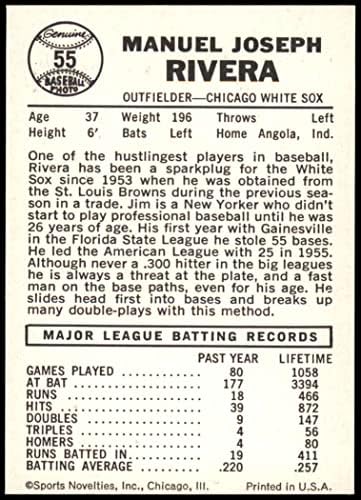 1960 Leaf 55 Jim Rivera Chicago White Sox NM White Sox