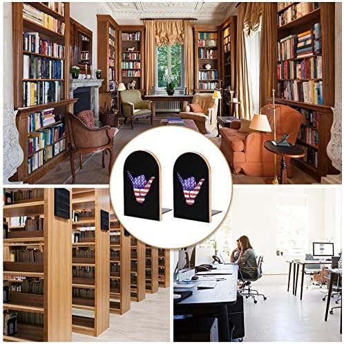 Shaka EUA Livros de madeira de madeira Modern Decorative Bookshelf Book Stopper Desk Shelf Setors de 2 Conjunto de 2