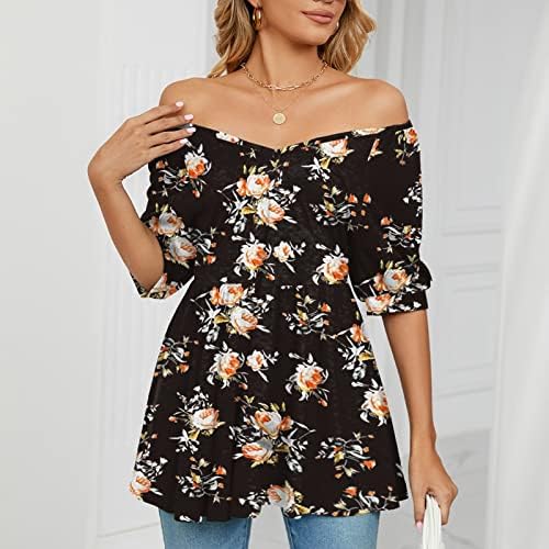 Mulheres boho camiseta floral