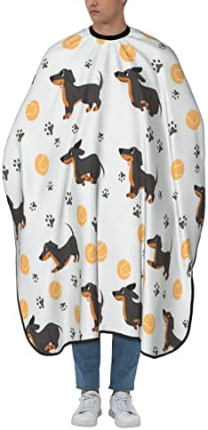 55x66 polegada de poliéster Cabelo de corte de cabelos Dachshund-ball-ball-Print-Print Barber Cape com acessórios ajustáveis ​​de corte