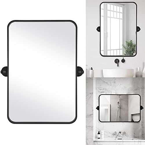 Espelho de banheiro kartoosh metal emoldurado espelho de espelho da casa de espelho inclinada para inclinar o espelho