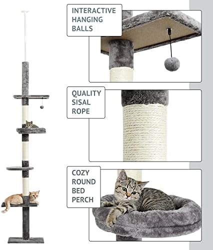 N/Um grande condomínio de árvore de gatos com sisal risping posts abriga hammock gato torre móveis de gatinha centro de atividades