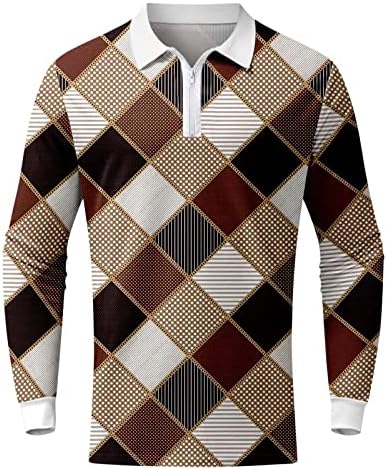 ZDDO 2022 Novas camisas de pólo para homens, colar de manga comprida colarinho de golfe tops de streetwear casual