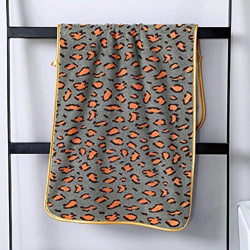 Toalha de banho dobrável de impressão de leopardo Liruxun para adultos Microfibra de piloto de cozinha absorvente