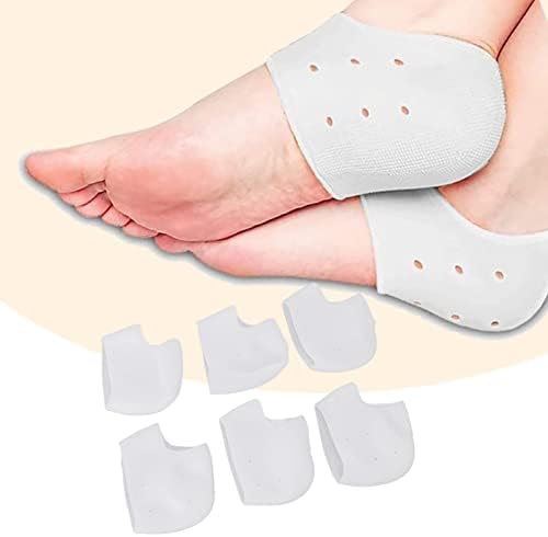 3 pares de protetores de salto de silicone podem efetivamente evitar as almofadas de calcanhar rachadas para tratamento de calcanhar adequado para cuidados com os pés em casa