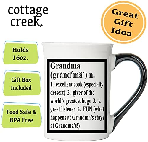 Cottage Creek Grandma Coffee Caneca, 16 onças. Caneca de Cerâmica da Vovó, Vovó Presentes