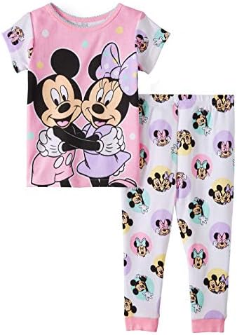 Minnie e Mickey Mouse Paijama Conjunto de meninas rosa