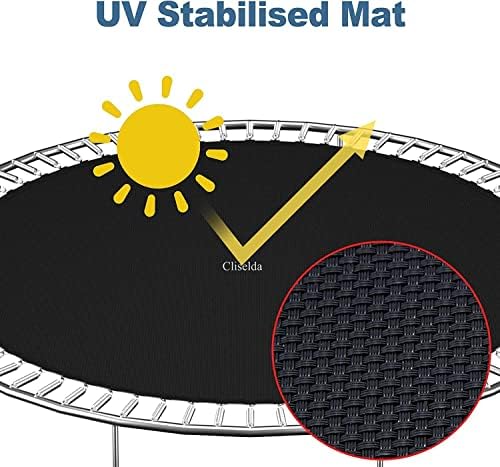 Tapete de substituição de trampolim cliselda, encaixa uma estrutura de trampolim redonda de 15 pés com 96 gancho em V, usando
