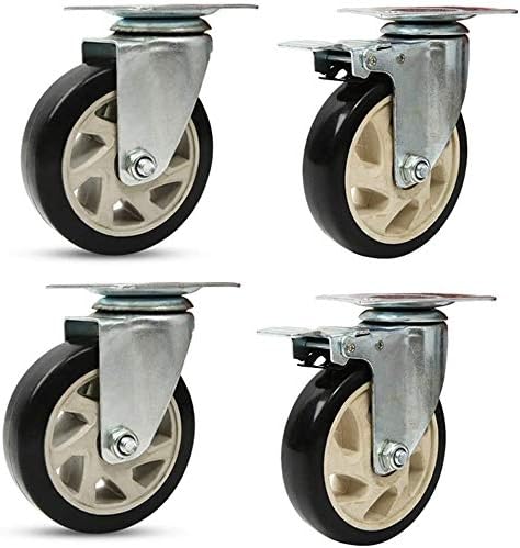 Z Crie projetos de gente de mamona pesados ​​rodas de mamona PU Industrial PU giro com freio, 300 kg, armações de