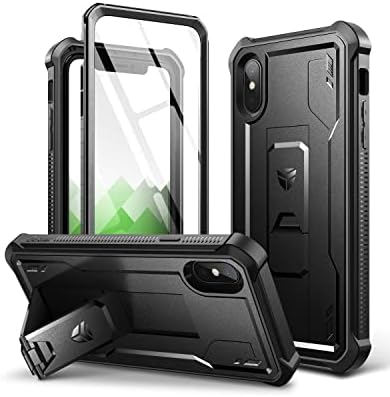 Dexnor para iPhone XS Max Case, [Protetor de tela construído e kickstand] Proteção militar de serviço pesado Proteção de proteção