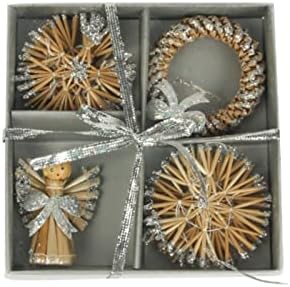 Afeidd Christmas decoração criativa decoração de palha de prata Little Angel Wreath Christmas Pinging 8 Packs Decorações de Páscoa