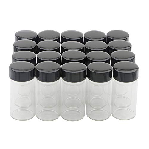 Frascos de amostra de vidro transparente Kesell, mini garrafas de vidro vazio com capacidade de tampa de parafuso