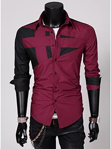 Maiyifu-gj Men de manga longa de vestido elegante camisa