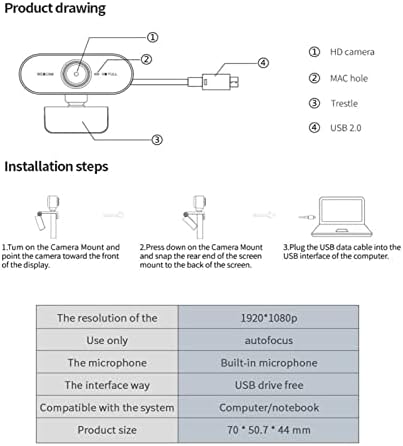 Webcam biall webcam USB wired webcam pc direto pc webcam 1080p unidade grátis hd focal hd autofocus mini videoconferência de webcam