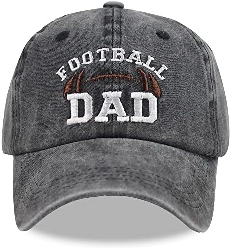 Manmesh Hatt Football Pai chapéu para homens, presentes engraçados do time de futebol do dia do pai, boné de beisebol angustiado vintage lavado