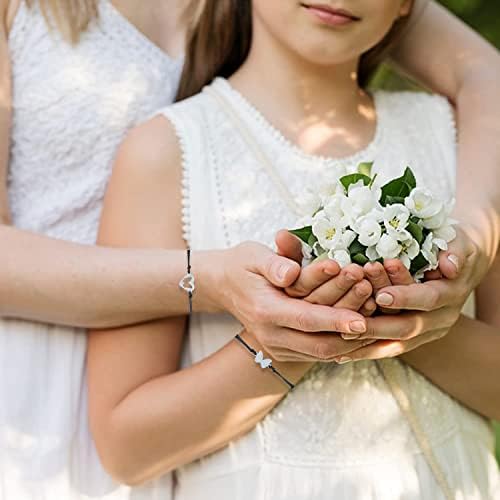 Sua sempre charme mãe, filha pulseiras definidas para 2 mães presentes de filhas que combinam braceletes de coração de corte