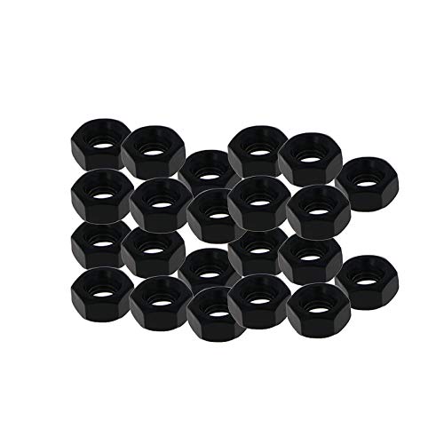 Bettomshin Hex Nuts, m8x1.25mm métrica de lama grossa porca, aço carbono preto 20pcs