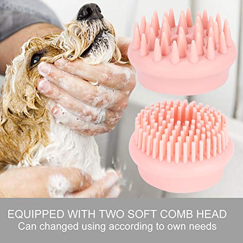 Escova de banho de silicone para animais de estimação de massagem confortável chuveiro de chuveiro de banho de cachorro Silicone Brush