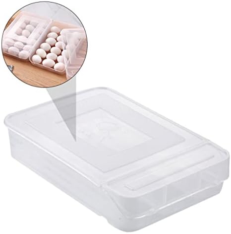 2pcs limpo para recipientes retangulares bandeja de ovos de cozinha .x.x.cm Refrigerador tampa de armazenamento empilhável