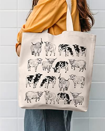 Estética da sacola de lona ausvkai para mulheres, bolsas de algodão de pano reutilizáveis ​​para compras de compras