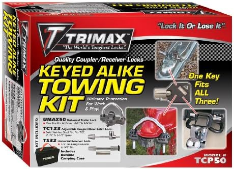 Trimax TCP50 Trailer Lock Combo Pack, preto