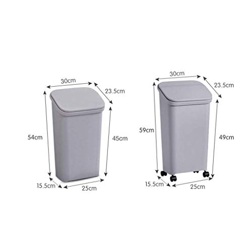 Lixo de lixo de plástico lixo de cozinha pode estilo nórdico lixo grande lata lata de plástico, com tampa de cozinha em casa de moda, escritório, escritório, lixo interno lata
