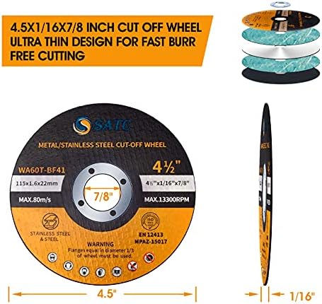 S SATC Cutting Wheel 6 x.045 x7/8 Rodas de corte 6 em rodas cortadas para metal 25 PCs Corte discos se encaixam em ângulo