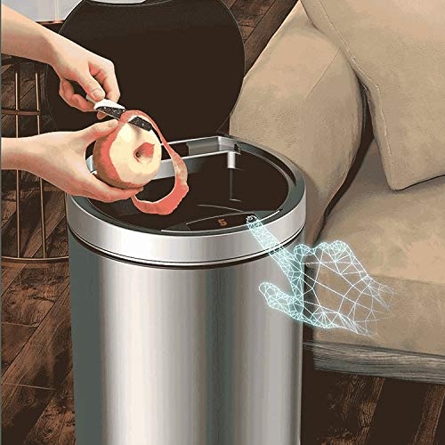 Wenlii Smart Induction Lixo pode ser impermeável lixo à prova d'água com tampa para cozinha e banheiro Sala de aço