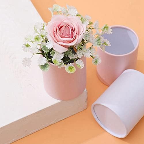 BYBYCD 1PC Mini Flor embrulhando papel redondo caixa de flores Packing Case Party Wedding Party Decorate Vase Gift Box Dia dos Namorados Buquê Floral Bucket Bucket