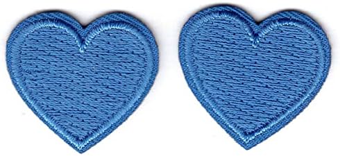 Blue Hearts Conjunto de 2 Ferro em Miniaturas de Patch Heart Love