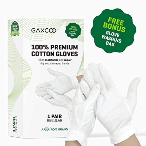 GAXCOO | Luvas hidratantes de algodão premium para mãos secas e eczema | LOÇÃO DOMENCIA, SMOLO E SPA TRATAMENTO PARA MULHERES E HOMENS | Reutilizável, lavável - bolsa de lavagem livre, pulseira