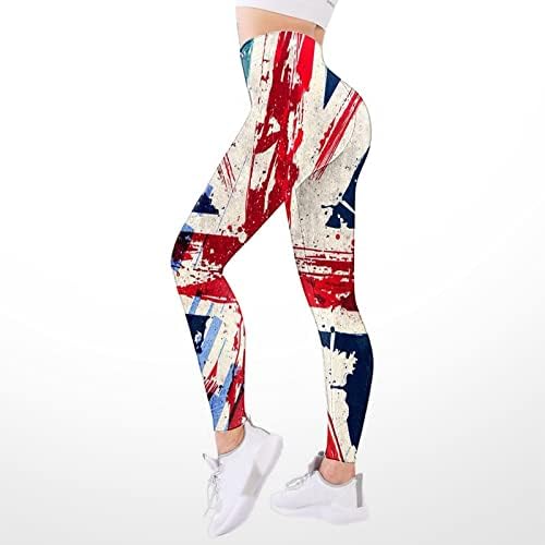 Bandeira americana 4 de julho Leggings feminino Controle de bandeira americana ioga American Yoga