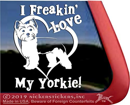 Eu amo meu Yorkie! | Nickerstickers® Vinyl Yorkshire Terrier Window Decalper