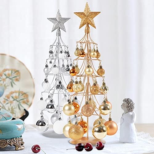 Ornamentos de árvore de Natal de 18 de metal enfeites de árvore de natal com o topo da cena de mesa de mesa de estrela
