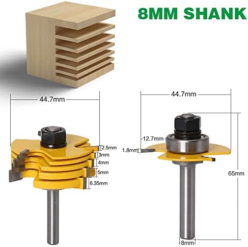 Pangyoo Pyouo Best Router Bit Slot Cutter 3 Wing Router Bit Set