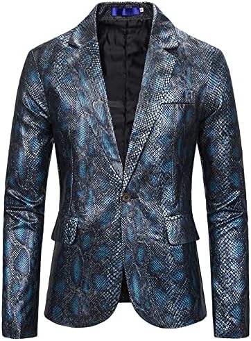 Jackets de trajes impressos masculinos de casacos de pele de cobra elegantes, shall de lapela smoking blazers para festas de casamento baile