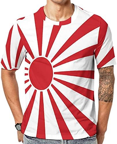 WeedKeyKat Japanese Rising Sun Flag Men de manga curta Camiseta Crew Neck Tee Summer Tshirts Casual