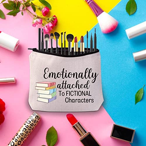 Pwhaoo Livro Lover Cosmetic Bag Livro literário Temático emocionalmente ligado aos personagens fictícios de zíper presentes