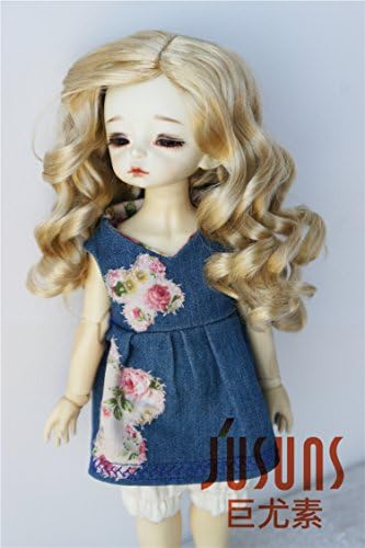 JD340 6-7 polegadas 16-18cm 1/6 yosd lady roll girlish sauvage sintético Mohair BJD Doll Wigs