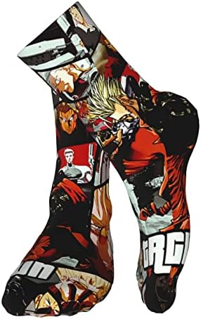 Pankooclub Anime Manga Trigun Meias Meias Casual Comprimento absorver suor Mantenha as meias esportivas quentes unissex