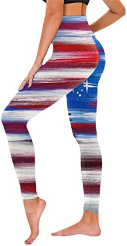 Leggings de cintura alta para mulheres American águia sem transparir com calças de ioga atlética EUA 4 de julho