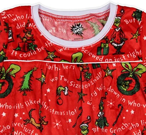 Dr. Seuss como o Grinch roubou o Natal do Christmas Mens 'Print Collar Sleep Paijama Conjunto